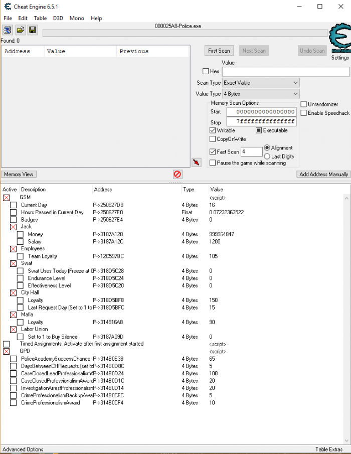 скачать This Is the Police: Таблица для Cheat Engine [1.0.24]