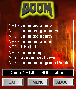 скачать Doom 4: Трейнер/Trainer (+7) [1.03]