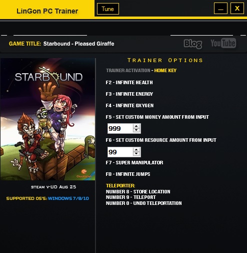 скачать Starbound: Трейнер/Trainer (+9) [25.08.2015]