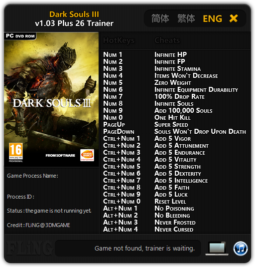 скачать Dark Souls 3: Трейнер/Trainer (+26) [1.03]