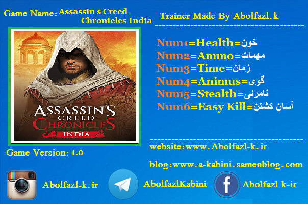 скачать Assassin's Creed Chronicles: India: Трейнер/Trainer (+6) [1.0] 