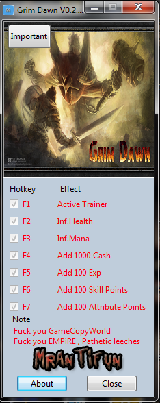 скачать Grim Dawn: Трейнер/Trainer (+6) [0.2.3.4 / B17]