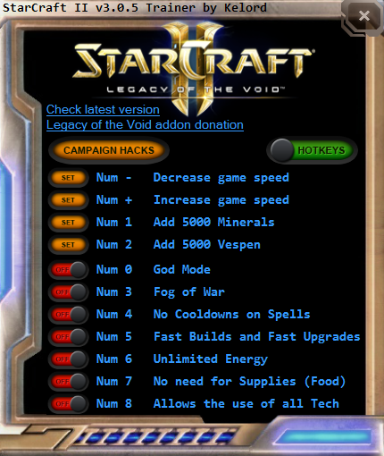 скачать StarCraft 2: Legacy of the Void: Трейнер/Trainer (+10) [3.1.0]