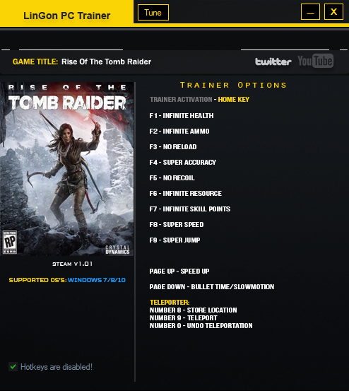 скачать Rise of the Tomb Raider: Трейнер/Trainer (+13) [1.01]