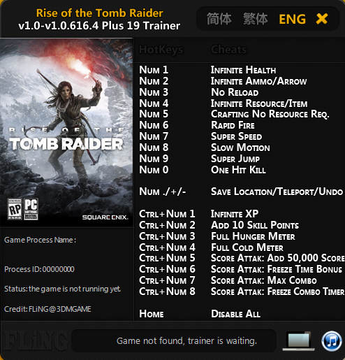 скачать Rise of the Tomb Raider: Трейнер/Trainer (+19) [1.0 - 1.0.616.4] 