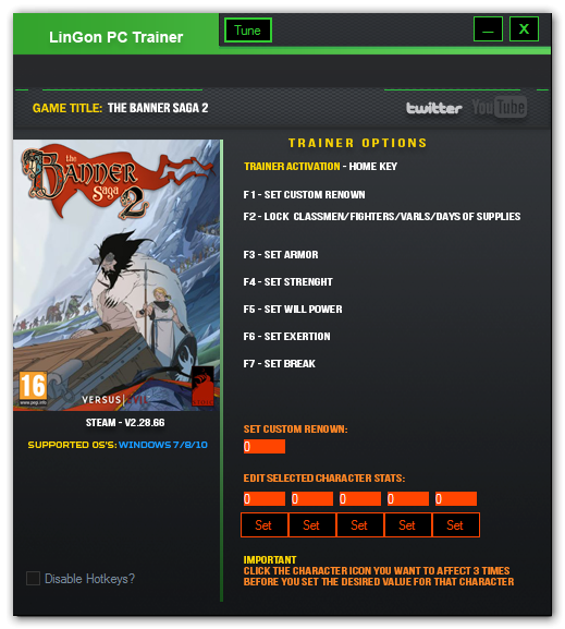 скачать The Banner Saga 2: Трейнер/Trainer (+7) [2.28.66]