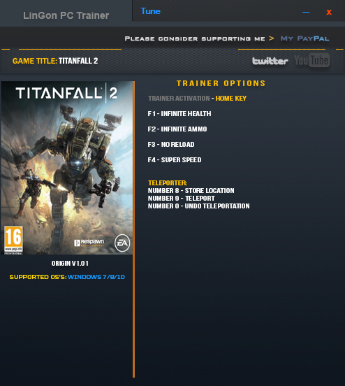 скачать Titanfall 2: Трейнер/Trainer (+6) [1.01]