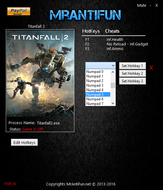 скачать Titanfall 2: Трейнер/Trainer (+4) [2.0.0.5] - Fixed Version: 01.11.2016