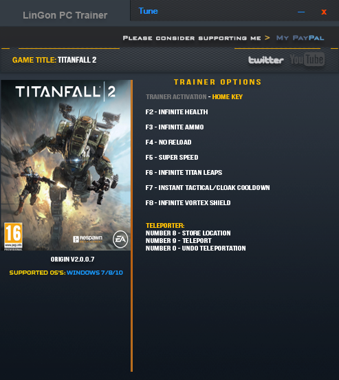 скачать Titanfall 2: Трейнер/Trainer (+9) [2.0.0.7]