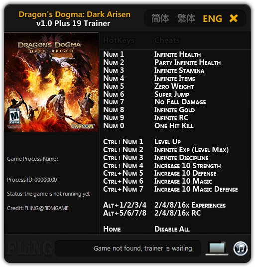скачать Dragon's Dogma: Dark Arisen: Трейнер/Trainer (+19) [1.0]