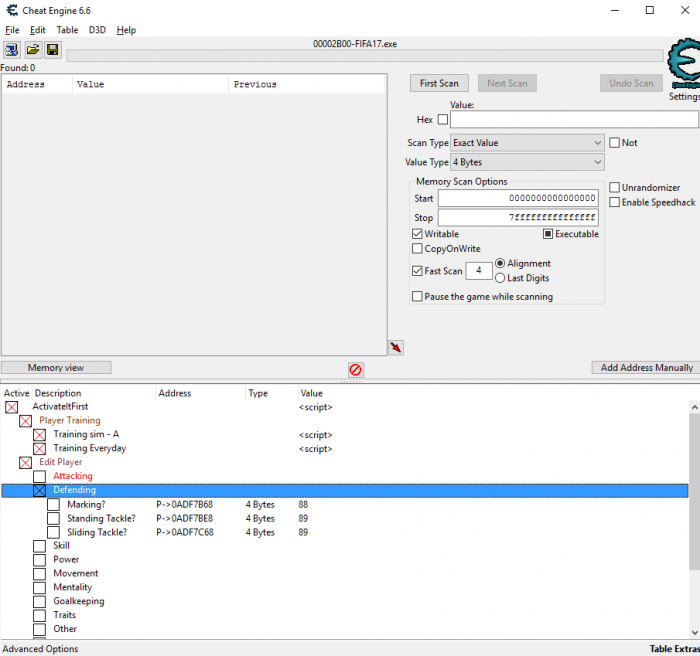 скачать FIFA 17: Таблица для Cheat Engine (Работает после последнего обновления игры)
