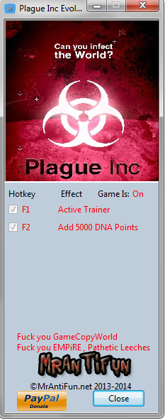 скачать Plague Inc Evolved - Early Access: Трейнер/Trainer (+1: DNA Points / Очки ДНК) [9.0]