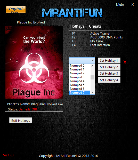 скачать Plague Inc. Evolved: Трейнер/Trainer (+3) [1.0.0]