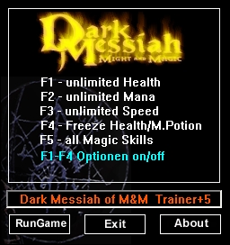 скачать Dark Messiah of Might & Magic: Трейнер (+5) [1.0]