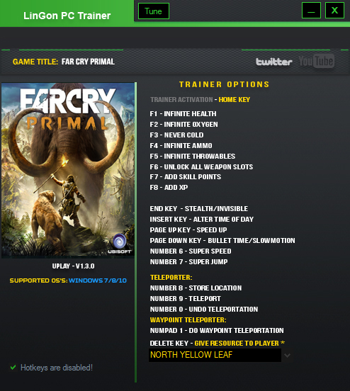 скачать Far Cry: Primal: Трейнер/Trainer (+18) [1.3.0]
