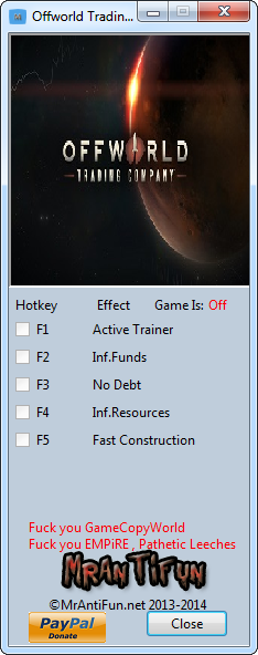 скачать Offworld Trading Company: Трейнер/Trainer (+4) [0.5.7567] 