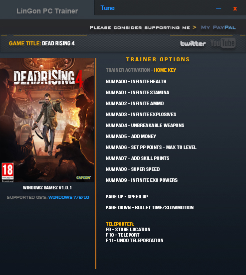 скачать Dead Rising 4: Трейнер/Trainer (+13) [1.01] - Fixed Version