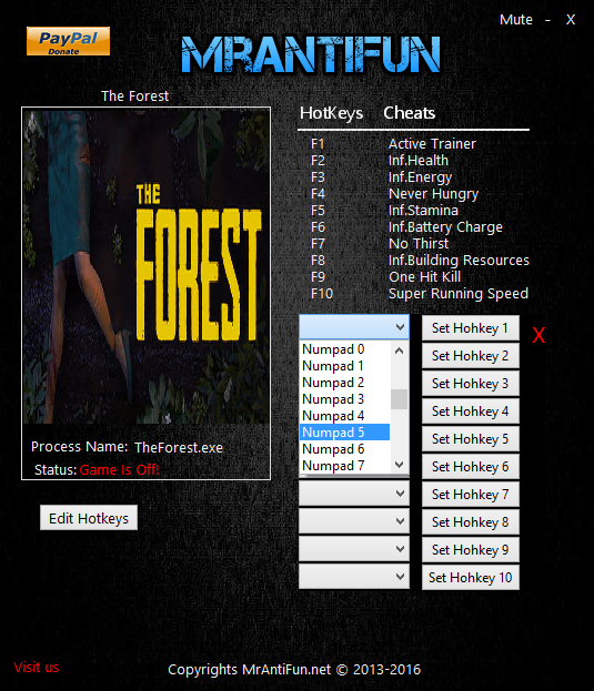 скачать The Forest: Трейнер/Trainer (+10) [0.58]