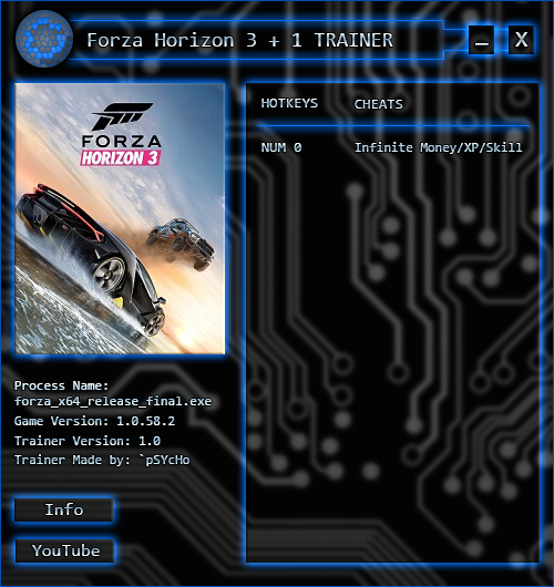 скачать Forza Horizon 3: Трейнер/Trainer (+3) [Money/XP/Skill Trainer] [1.0] 
