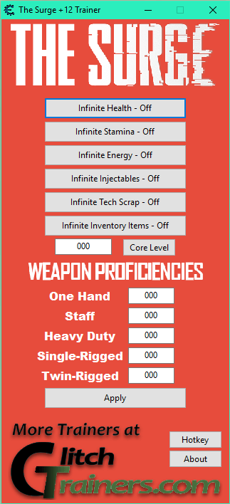 скачать The Surge: Трейнер/Trainer (+12) [1.0]