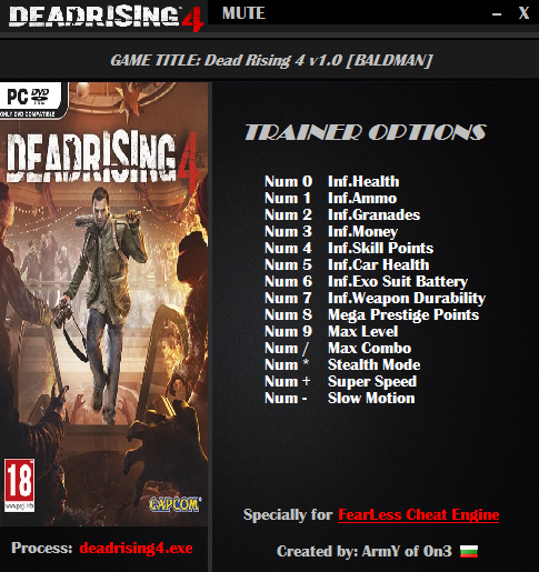 скачать Dead Rising 4: Трейнер/Trainer (+14) [1.0]