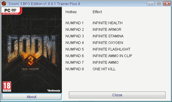 скачать Doom 3 - BFG Edition: Трейнер/Trainer (+8) [1.0.0.1] 