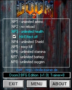 скачать Doom 3 - BFG Edition: Трейнер/Trainer (+8) [1.0]