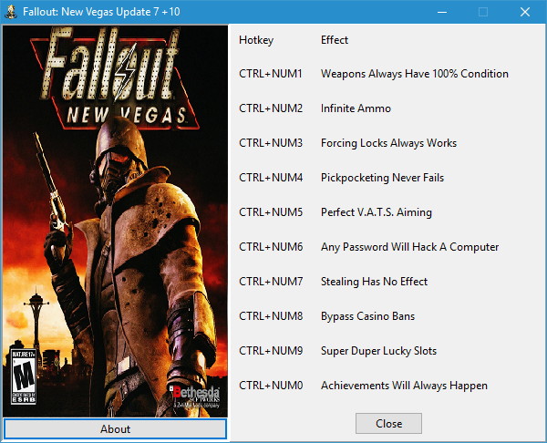 скачать Fallout: New Vegas: Трейнер/Trainer (+10) [Update 7]