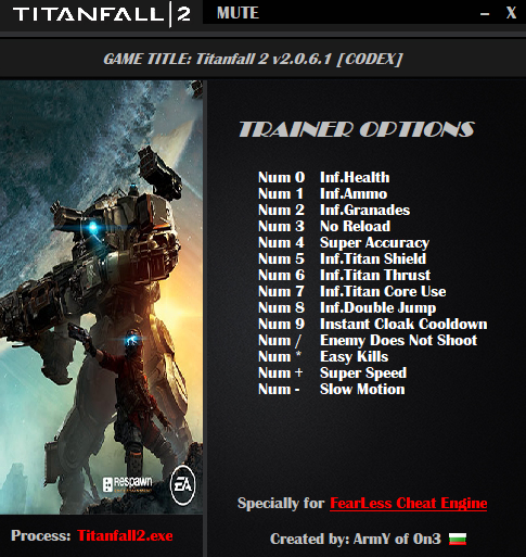 скачать Titanfall 2: Трейнер/Trainer (+14) [2.0.6.1] 
