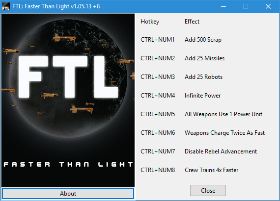 скачать FTL: Faster Than Light: Трейнер/Trainer (+8) [1.05.13]