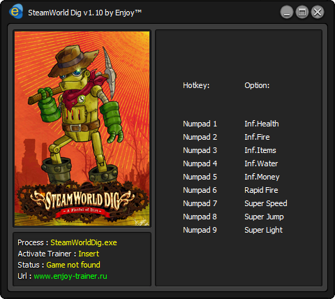 скачать SteamWorld Dig: Трейнер/Trainer (+9) [v1.10]