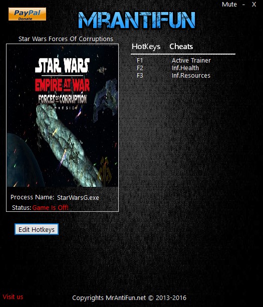 скачать Star Wars: Empire At War: Forces Of Corruptions: Трейнер/Trainer (+2) [1.121]