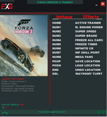 скачать Forza Horizon 3: Трейнер/Trainer (+10) [1.0.99.2]