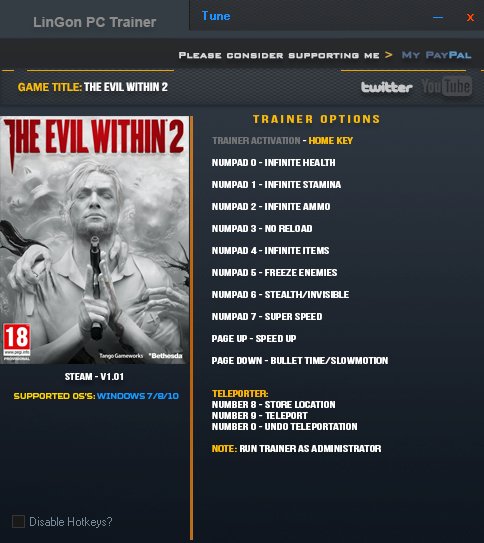 скачать The Evil Within 2: Трейнер/Trainer (+12) [1.01]