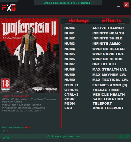 скачать Wolfenstein 2: The New Colossus: Трейнер/Trainer (+14) [1.0]
