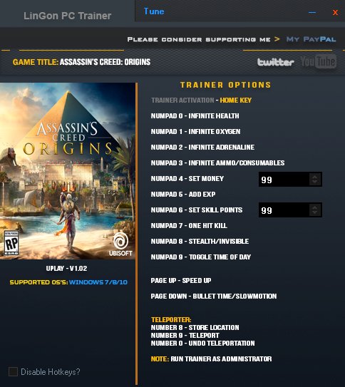 скачать Assassin's Creed: Origins: Трейнер/Trainer (+13) [1.02]