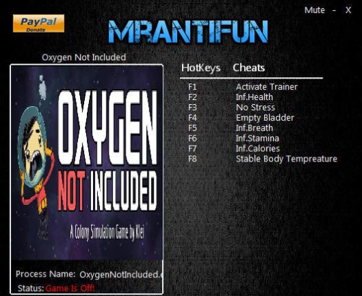 скачать Oxygen Not Included: Трейнер/Trainer (+7) [02.22.2017]