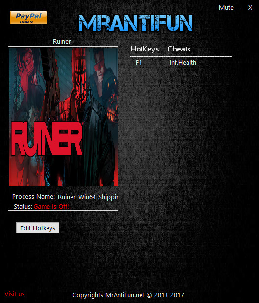 скачать RUINER: Трейнер/Trainer (+1: Бессмертие / Immortality) [UPD: 01.12.2017] - Fixed