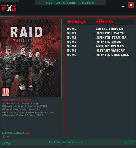 скачать RAID: World War II: Трейнер/Trainer (+6) [Update 11]