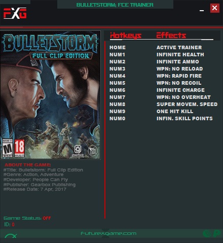 скачать Bulletstorm - Full Clip Edition: Трейнер/Trainer (+10) [Update 2]