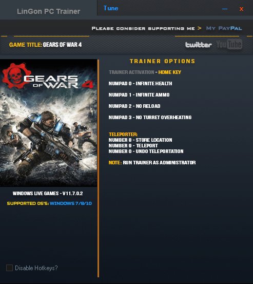 скачать Gears of War 4: Трейнер/Trainer (+6) [11.7.0.2]