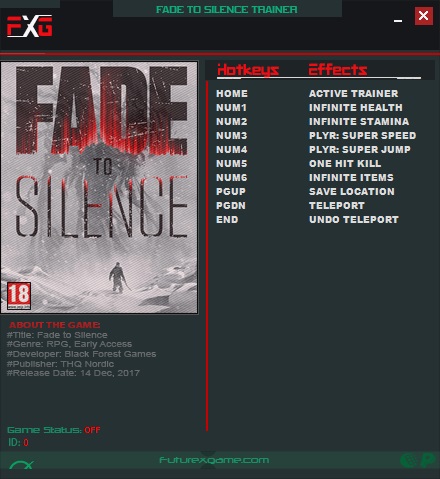 скачать Fade to Silence: Трейнер/Trainer (+7) [1.0.626]