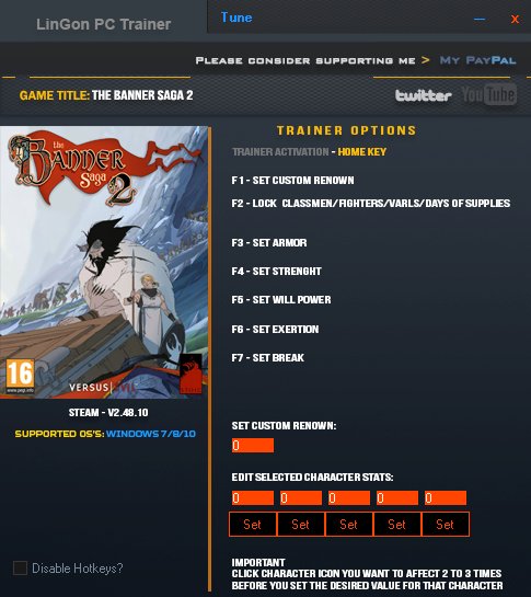 скачать The Banner Saga 2: Трейнер/Trainer (+7) [2.48.10]