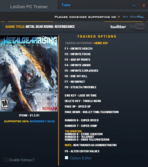 скачать Metal Gear Rising: Revengeance: Трейнер/Trainer (+24) [1.2.01]
