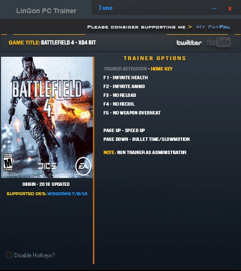 скачать Battlefield 4: Трейнер/Trainer (+7) [Update: Jan 2018]