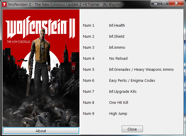 скачать Wolfenstein 2: The New Colossus: Трейнер/Trainer (+9) [Update 2]