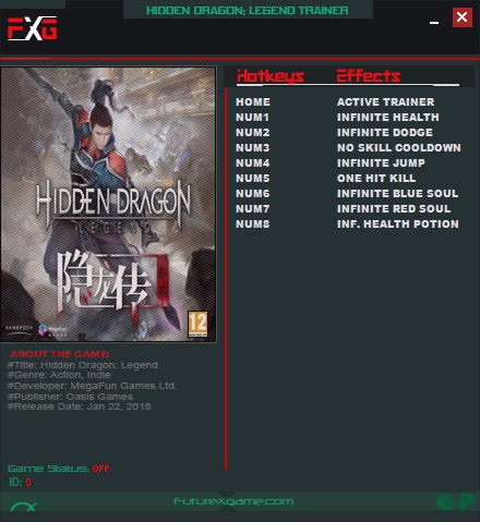 скачать Hidden Dragon: Legend: Трейнер/Trainer (+8) [0.9.5.0]