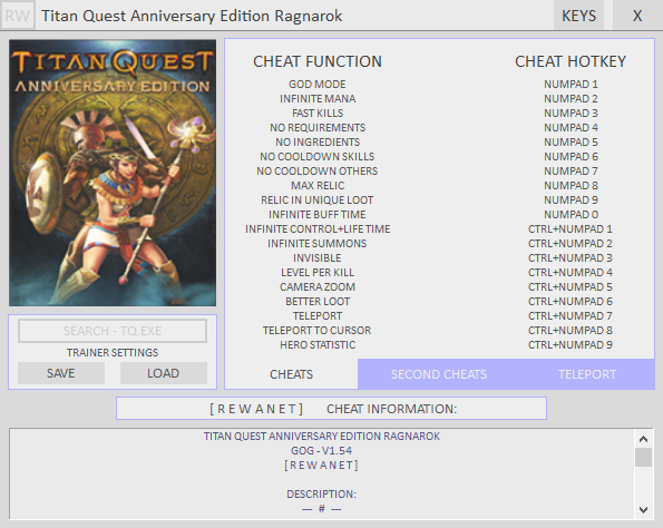 скачать Titan Quest: Anniversary Edition - Ragnarok: Трейнер/Trainer (+29) [1.54]