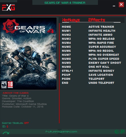 скачать Gears of War 4: Трейнер/Trainer (+12) [12.0.0.2]