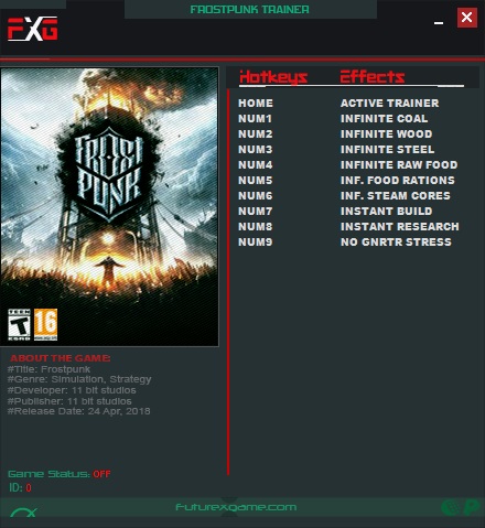 скачать Frostpunk: Трейнер/Trainer (+9) [1.0]